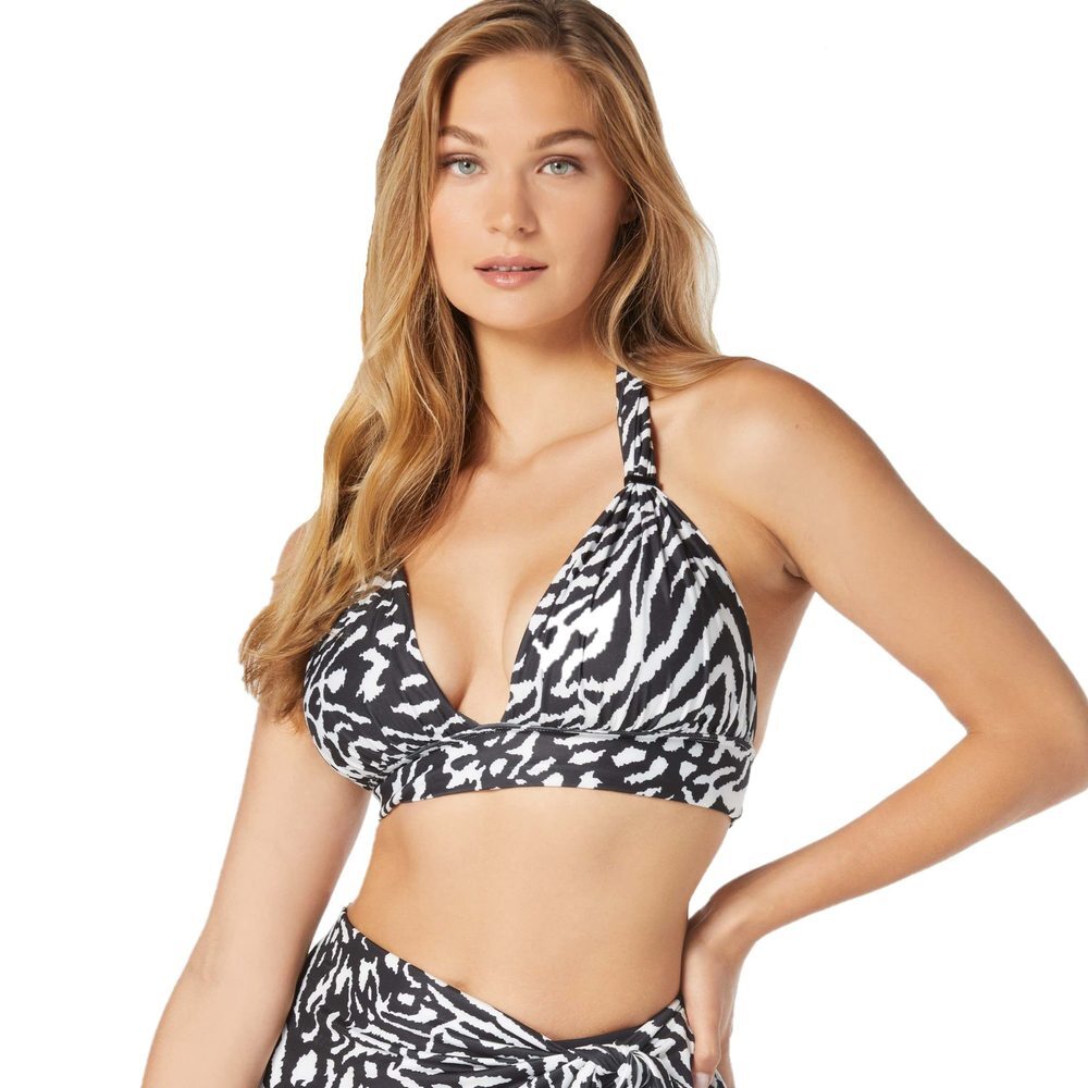 Coco Contours Athena Draped Halter Bra Sized Bikini Top � Swimsuit Top, Wild